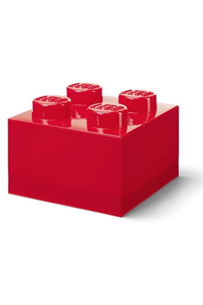 LEGO Storage brick 4 with lid TRANSPARENT RED