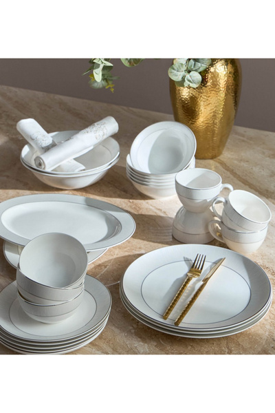 qubba 77-Piece New Bone China Dinner Set - Serves 12