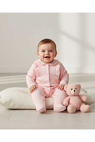 iQBaby Yaka Nakışlı Kız Bebek Tulum