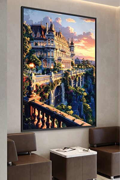 ARTAN GALLERY İtalyan Kadife Saray Manzarası Duvar Tablosu | Yağlı Boya Görün...