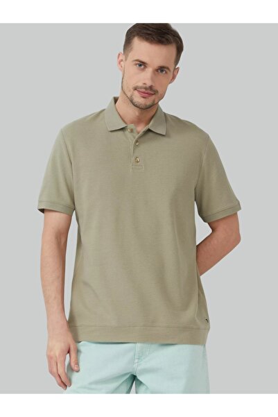 s.Oliver Ανδρικό πόλο μπλουζάκι, πικέ βάφλ, κανονική εφαρμογή, λαδί
