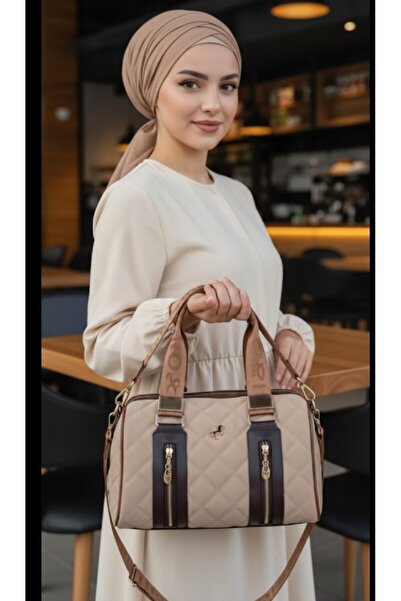 eflanmoda Γυναικεία τσάντα χειρός και ώμου Miami Polo Cylinder με μακρύ λουράκι