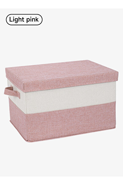 Generic Cotton and linen storage box with lid that can be folded - desktop ga...