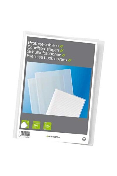 Aurora Coperta PP - 120 microni, pentru caiet A4, 3 buc/set, - transparent cr...