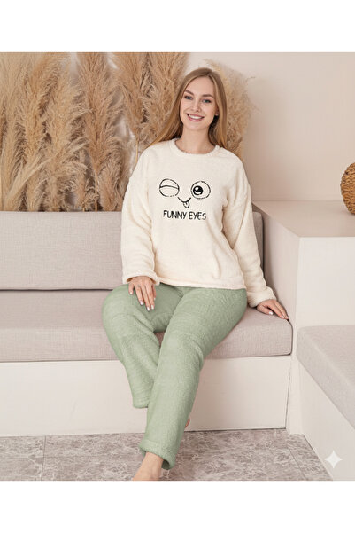 Serenade Cocolino women's white and light green pajamas with "Printed