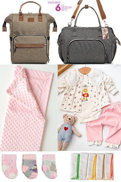 Beyaz Bebek 6’lı Bebek Doğum Seti(HASTANE ÇIKIŞ,ANNE&BEBEK BAKIM OMUZ VE SIRT...