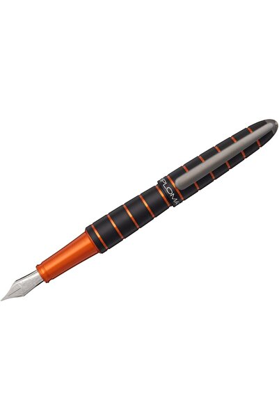 Diplomat Elox ring pen, with M nib, made of stainless steel - black/orange