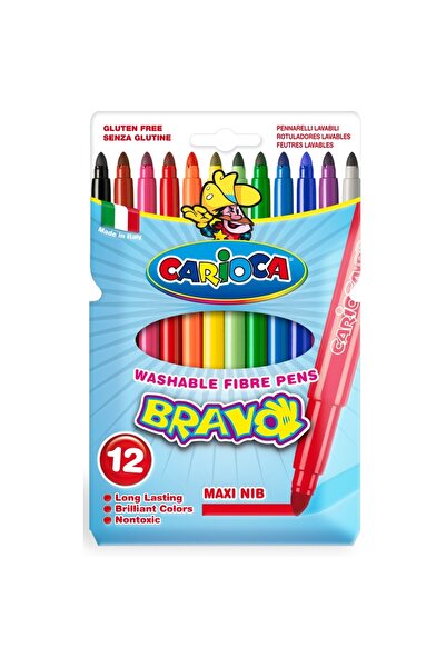 CARIOCA washable, 6mm thick tip, 12 colors/box, Bravo
