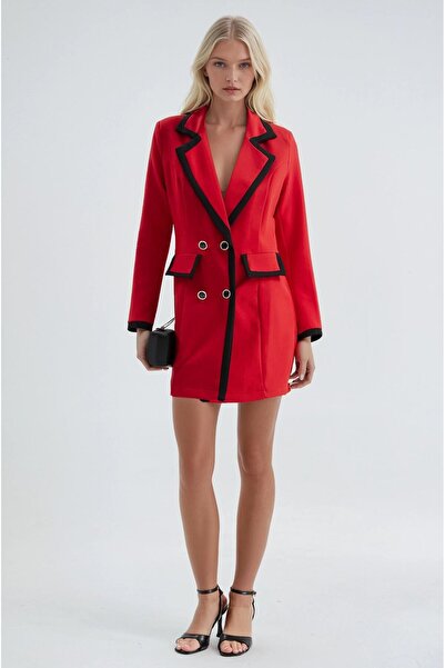 Lijuri Biye Detaylı ve Düğmeli Ceket Elbise 2962