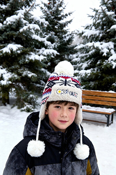 Bay Şapkacı - Jakarlı Unisex Çocuk Pilot Bere 1146 Kırmızı