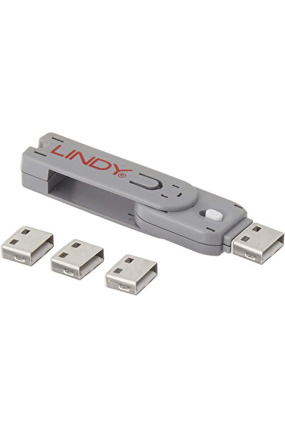 LİNDY Încuietoare port USB-A cu cheie - 1x + 4 încuietori