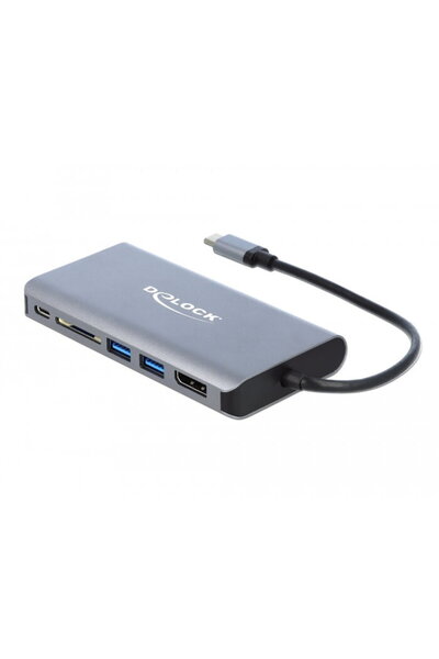 DELOCK USB-C docking station 4K - HDMI / DP / USB 3.0 / SD / LAN / PD 3.0