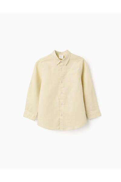 Ziddy LS SHIRT LINEN, LIGHT YELLOW, 13/14