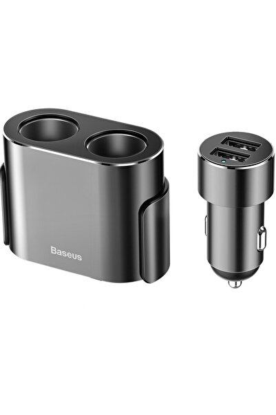 Baseus High Efficiency, With 2 Cigarette Lighter Outlets (80W), 2 X USB, Blac...