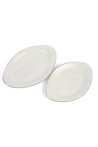Mikasa Moor Pearl Mist 2-Piece Oval Plate 31cm 28cm