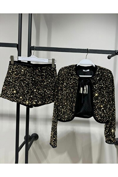 HOBBY CONCEPT طقم شورت مزين بالترتر من PUL