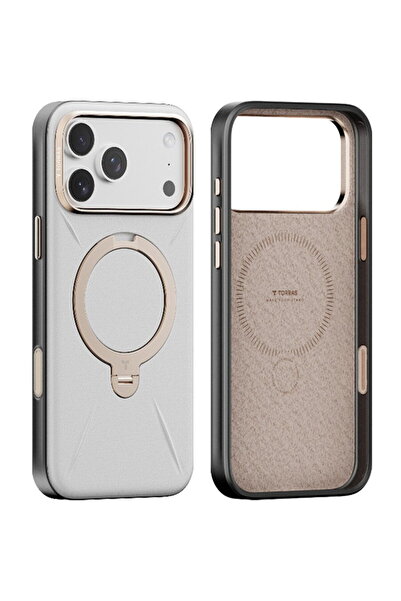TORRAS Husa pentru iPhone 17 Pro - QPRO Leather Series - Grey