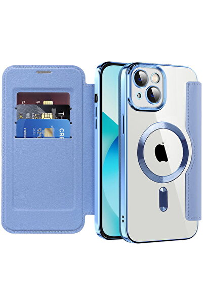 Techsuit iPhone 13 Case - SmartMag Book Case - Light Blue