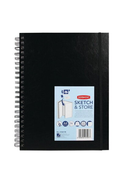 Derwent Caiet pentru schite si desen Professional, A4, cu spira, 56 coli, 165...