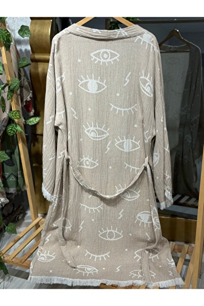 Befera Design Muslin Kimono 100% Cotton Eye Patterned Bathrobe Kaftan Dressin...