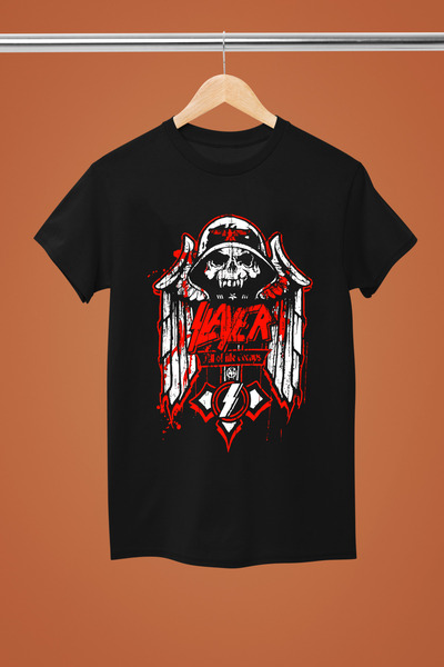 MAGORS SLAYER THE ROCK BAND ПРИНТОВАНА ПАМУКОВА КЪСА РЪКАВ РЕГУЛЯРНА КОЛИБРАЦ...