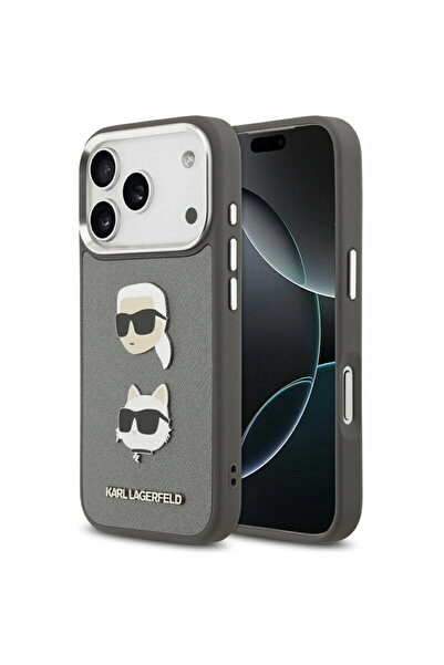 Karl Lagerfeld Husa iPhone 17 Pro - Carcasă rigidă cu textură granulată, cu c...
