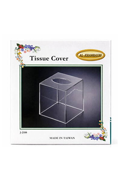 ALKHANBASHI Clear Acrylic Tissue Box Cover – 12×12×14.5 cm Sleek & Modern Tis...