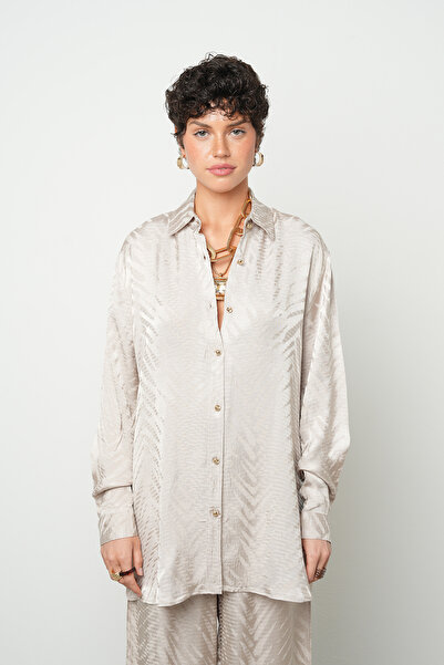 Orfeo Negro Women's Rayon & Viscose Blended Silky Textured Standard Size Shirt