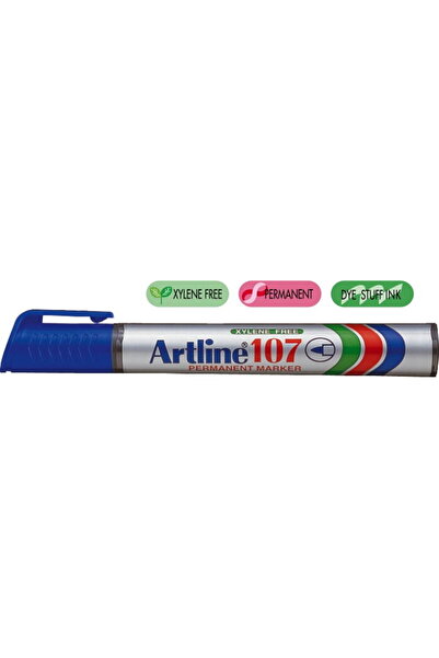 artline Permanent marker 107, plastic body, round tip 1.5mm - blue