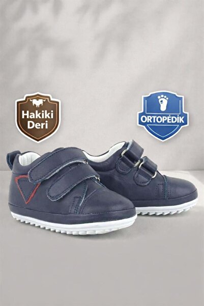 Modayak Genuine Leather Dark Blue Orthopedic Baby Shoes