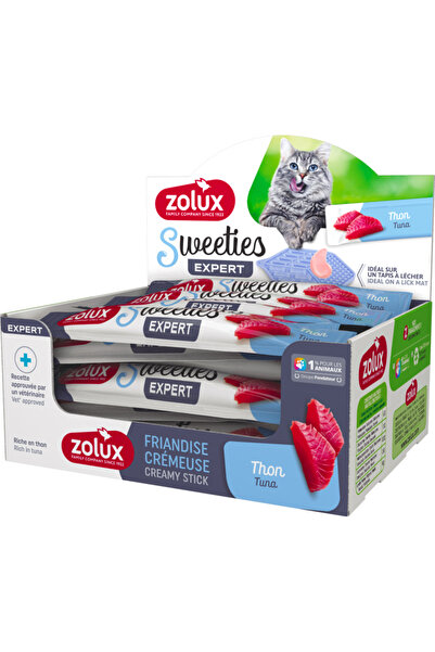 Zolux حلوى سويتيز الكريمية للقطط بنكهة التونة، 48 قطعة × 14 غرام