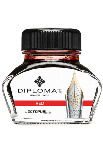Diplomat Ink pen with Octopus ink, 30 ml - red