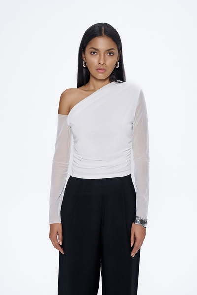 Quzu Women's Blouse 23322 Ecru