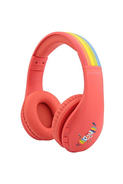 Gogen Decek wireless headphones for children, Bluetooth 5.2, limited volume, Red