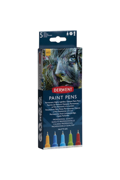Derwent Liner Professional, 0.5 mm, pentru suprafete multiple, 5 buc/set, cul...