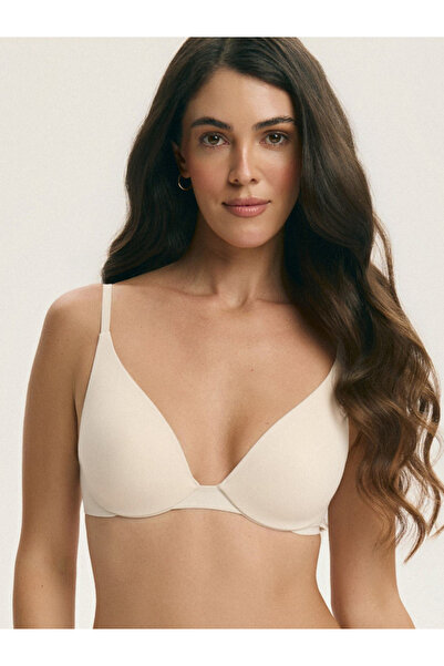 ESOTIQ Lightly Padded Triangle Bra Underwired Smooth Cups Invisible Basic Hig...