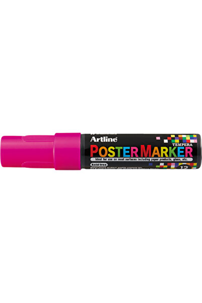 artline Marker pentru poster ARTLINE, corp plastic, varf tesit 12mm - roz flu...