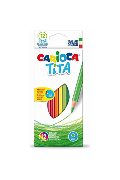 CARIOCA Tita colored pencils, hexagonal, flexible, 12 colors/box