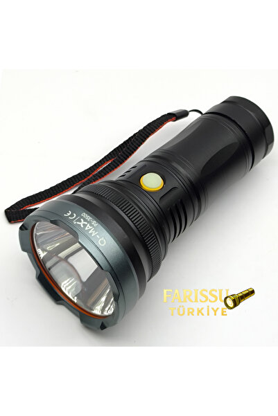 farissu Q-MAX PS-3500 Şarjlı Profesyonel Avcı El Feneri 4000 Lümen 1 KM Menzi...