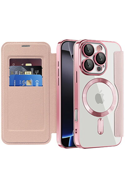 Techsuit Case for iPhone 16 Pro Max - SmartMag Book Case - Pink