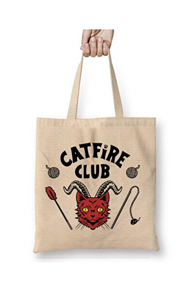 Toyaso Catfire Club Hellfire Club Cat Cats Stranger Things Tote Bag Shopping ...