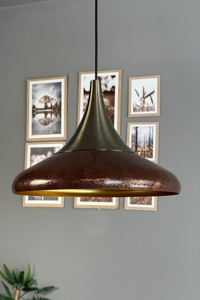 Bamyum Paladin Patina Eskitme Başlık Tekli Avize Sarkıt Lamba Otel Restoran M...