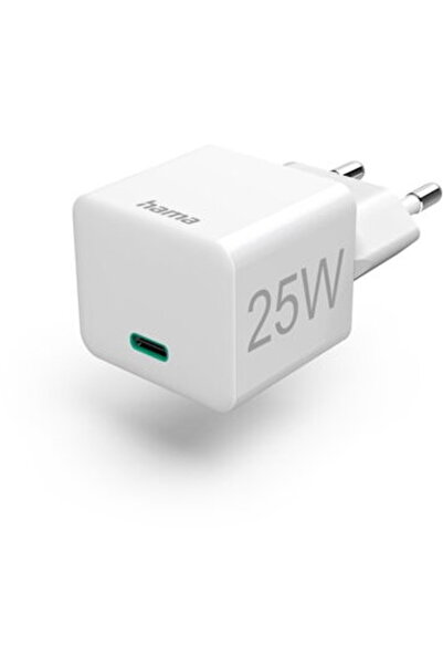 Hama Fast Charger, USB-C, PD/Qualcomm®, Mini-Charger, 25 W, white