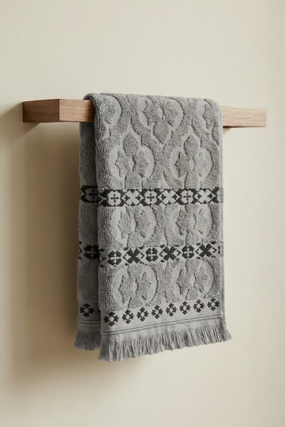 Anılsan Πετσέτα Χεριών Leaf Grey - 50x90 εκ., 230 γρ., 100% Βαμβάκι