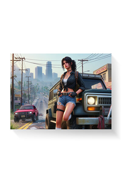 Printees Painting - A Dangerous Girl - Canvas on Frame