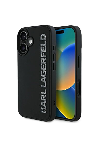 Karl Lagerfeld Husa pentru iPhone 16 - 3D Design (KLHCP16SRBKGVCK) - Rubber E...