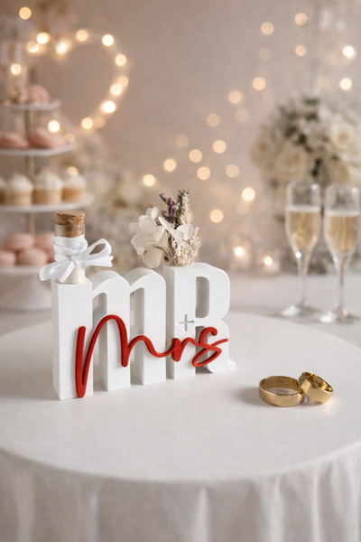 Dekor MR & MRS Dekoratif Masa Üstü Nişan – Söz – Düğün Aksesuarı