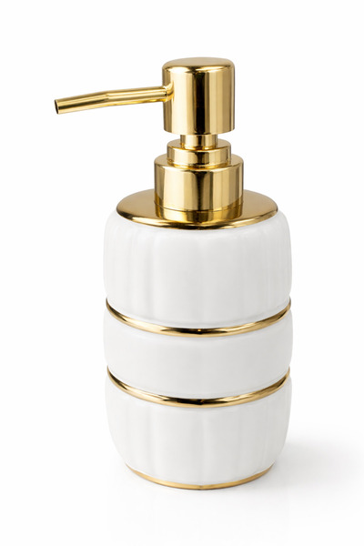 ARVALE Linea Gold Detailed Porcelain Liquid Soap Dispenser |   Stylish and Du...