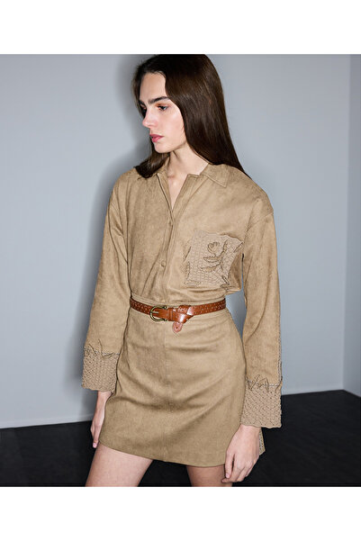 İpekyol Süet görünümlü mini etek