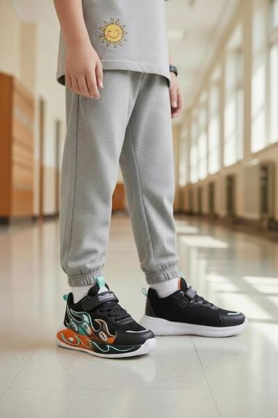 Tuğba Ortopedi 015 Ορθοπεδικό Αθλητικό Παπούτσι για Αγόρια Μαύρο/Πορτοκαλί